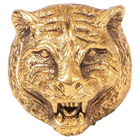 gucci garden feline head ring|authentic Gucci dog collar.